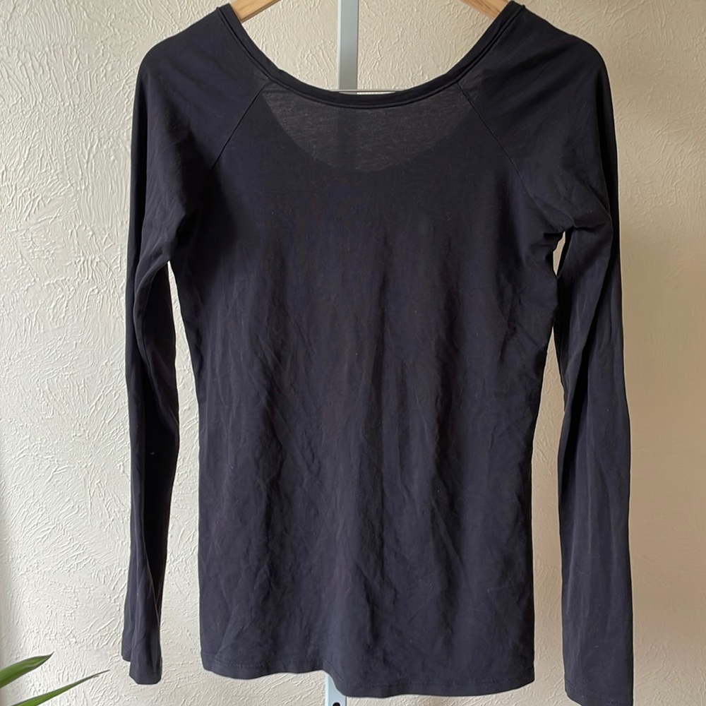 Vince Dark Navy Basic Soft Layering Long Sleeve S… - image 1